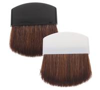 FOMIYES 2 pièces Pinceau Maquillage Portable Brosse Blush et Fond de Teint Doux et Densité pour Visage Manche Ergonomique Plastique avec Poils de Cheval Mini et Pratique pour Transport
