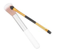 FOMIYES 2 pièces Pinceaux Maquillage Double Tête Ergonomiques Pinceau Fard Paupières et Highlighter Doux et Dense pour Femme Usage Pro et Quotidien
