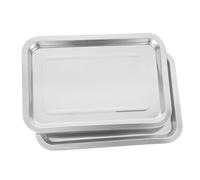 FOMIYES 2 pièces Plateau Inox pour Tatouage Moyen Plateau Métallique Résistant pour Fournitures de Tatouage Design Élégant Facile à Nettoyer Adapté Usage Professionnel et Personnel