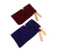 FOMIYES 2 Pièces Pochette d'Offrande Église en Tissu avec Poignées en Bois Lot pour Collecte de Communion Rouge et Bleu Accessoires Religieux pour Cérémonies et Offrandes