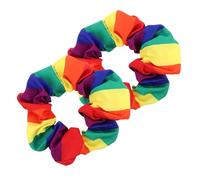 FOMIYES 2 pièces Rainbow Hair Accessories Élastiques à Cheveux Satinés Rayés pour Filles et Femmes pour Parades Lgbt Accessoires de Fierté Colorés