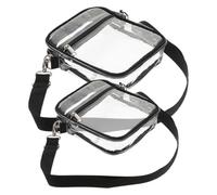 FOMIYES 2 pièces Sac Bandoulière Transparent PVC avec Poche Zippée et Sangle Réglable Petit et Grand Unisexe pour Concerts Sports et Rangement Cosmétiques