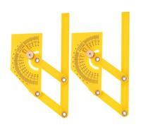 FOMIYES 2 Rapporteurs D'angle en Abs Jaune, Règle de Mesure D'angle 180° pour Travail du Bois, Outil Léger et Résistant pour Menuiserie et Construction, 2 Pièces