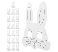FOMIYES 20 masques de lapin à faire soi-même : masques en papier blanc à peindre pour projets artistiques - Cadeaux de Pâques et activités manuelles éducatives