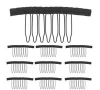 FOMIYES 20 Pcs Agrafes pour Extensions de Cheveux à 7 Dents en Acier Inoxydable Noir pour Perruques et Coiffures Femme Usage Quotidien et Occasions Spéciales