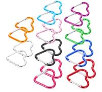 FOMIYES 20 Pièces Mousqueton de Camping en Aluminium de Cœur, Léger et Polyvalent, Porte-clés Mini pour Usage Quotidien et Décoration DIY