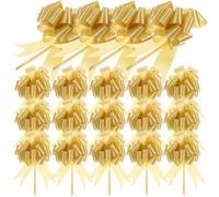FOMIYES 20 Pièces Nœud à Tirer pour Emballage Présent, Nœud Décoratif en Plastique, Grand Modèle, Couleur Or, Facile à Assembler, Décoratif, pour Paniers de Bain Bébé et Anniversaire