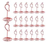 FOMIYES 20 Pinces Porte-Cartes de Table de Piment Rouge, 6,6 Cm, en Fil de Fer, Supports Décoratifs pour Concours Culinaires, Mariages et Fêtes, Lot de 20 Accessoires Photo pour