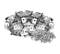 FOMIYES 200 Ensembles Clips pour Clôture en Acier Inoxydable Argenté, Dispositif de Fixation Portable et Léger pour Fil de Fer sur Clôture Agricole en Bois ou Métal