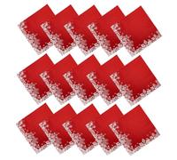 FOMIYES 20feuilles Serviettes Flocons De Argentés Jetables Pour Noël Serviettes Papier Décoratives Rouges Et Blanches Pour Table Hôte