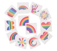 FOMIYES 24 Pièces Autocollant Drapeau Arc-en-ciel Tatouages Éphémères Autocollant Visage Tatouages Temporaires Arc-en-ciel