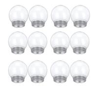 FOMIYES 24 Pièces Globe de Fête en Plastique 150ml avec Couvercle en Aluminium, Facile à Suspendre Afficher, pour Décorations de Noël et Loisirs Créatifs