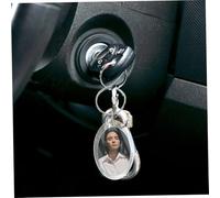 FOMIYES 24 Pièces Porte Clés Cadre Photo Ovale Transparent Acrylique Porte Clé Personnalisable DIY pour Photos Créatif pour et Famille