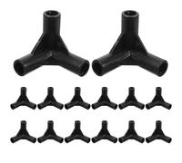 FOMIYES 24 Raccords en Plastique pour Poteaux de Tente-auvent, Connecteurs à 3 Voies Noirs, Accessoires de Fixation Compatibles pour Armature, Kit de 24 Pièces pour Montage Auvent