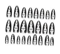 FOMIYES 24pièces Faux Ongles Gothiques à Coller Motif Pour Halloween Lot Et Filles