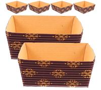 FOMIYES 25 Moules à Gâteaux en Papier Ondulé 65x65x30mm Empilables Résistants Haute Température pour Pâtisserie, Moules Jetables Kraft Alimentaires, Lot de 25 Caissettes Cuisson pour