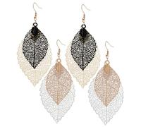 FOMIYES 2paires Boucles Oreilles Pendantes Légères Doubles Pour Femmes Et Filles Style Vintage Élégant Parfaites Pour Toutes Les Occasions