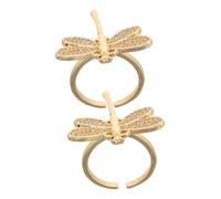 FOMIYES 2pièces Anneau Ouvert Cuivre Doré Avec Design Libellule Bijoux à Déclaration Pour Femmes Parfait Pour Quotidien Fêtes Et Rendez-
