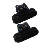 FOMIYES 2pièces Bandeaux Mignons Flanelle Chat Non-slip Pour Maquillage Soins Peau Et Douche Accessoires Adorables Pour Visage