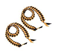 FOMIYES 2pièces Collier Ruban Tressé Pour Graduation Cordon Noir Et or Décoration De Cérémonie De Accessoire Chic Pour Étudiants