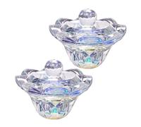 FOMIYES 2pièces Coupe Octogonale Verre Transparent pour Nail Art Bol pour Liquide et Poudre Acrylique Lot de Coupelles Dappen