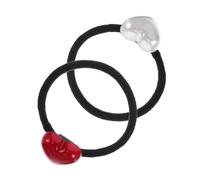 FOMIYES 2pièces Élastiques Cheveux Cœur Forme Avec Boules Pour Queue Cheval Style Kawaii Pour Filles Tout-petits Et Femmes