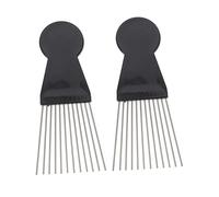 FOMIYES 2pièces Peignes Afro Pour Hommes Peigne à Cheveux Inoxydable Outil De Coiffure Professionnel Pour Types De Cheveux