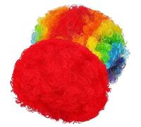 FOMIYES 2pièces Perruque de Clown Arc-ciel Perruque Afro pour Adulte Courte Style Anime de Déguisement pour Soirée Thème