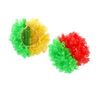 FOMIYES 2pièces Perruques De Supporters Coiffure Afro Pour Fêtes Et Spectacles Couleurs Drapeau Brésilien Et Portugais Déguisement Pour Hommes Et Femmes