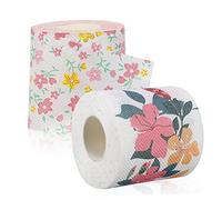 FOMIYES 2Rouleaux Toilette Imprimé Floral Motif Créatif et Élégant Confort Exceptionnel pour Maison et Restaurant Compatible avec Distributeurs Standards