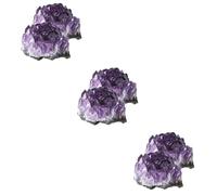 FOMIYES 3 Ensembles Amas De Cristaux Naturels Méga Décor Roches Et Cristaux Bijou Gemstone Pierre De Cristal Naturel Cristal De Pièce Maîtresse Minéraux Naturels Violet,mauve 2 Pièces * 3