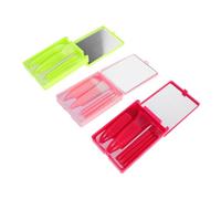 FOMIYES 3 Ensembles Kit de Pinceaux Maquillage Voyage avec Miroir Intégré Mini Brosses Portables pour Fond de Fard à Paupières et Blush Poils Doux pour Application Professionnelle