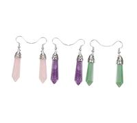 FOMIYES 3 Paires boucles d'oreilles en cristal Branché pendant délicat pour déclaration bijoux lustre décoration boucle d'oreille en cristal boucles d'oreilles hexagonales Pierre naturelle