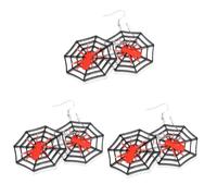 FOMIYES 3 Paires Boucles Doreilles Pendantes Araignée et Toile Légères pour Halloween Femme Design Détaillé Décoratif Pratique avec Clous Doreilles Style Original et Confortable