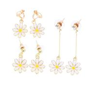 FOMIYES 3 paires Boucles Oreilles Fleurs Femme Boucles Oreilles Daisy Design Marguerite Délicat Mode Élégante pour Tenue Quotidienne et Occasions Spéciales