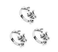 FOMIYES 3 Pièces Bague Ouverte Rétro avec Totem de Chat Anneau Ajustable pour et Amoureux