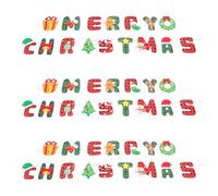 FOMIYES 3 Pièces Bannière de Noël Réutilisable Couleurs Résistantes Décoloration en Papier Ambiance Esprit de Noël Assurée pour Décoration Festive de Fête ou Mariage