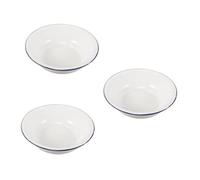 FOMIYES 3 Pièces Bassin Émail Rétro pour Bain de Multifonction Bassine Vintage Émail Durable pour Trempage des Lavage de Visage et Lessive Seau Bord Bleu Facile à Nettoyer et