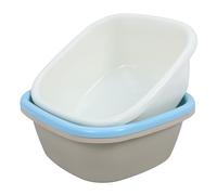 FOMIYES 3 pièces Bassine de Lavage Carrée Plastique Épais Grand Format avec Bleu et Blanc Bassin Multifonction pour Bouteilles