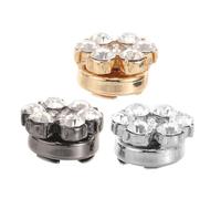 FOMIYES 3 pièces Boutons de Manchette Femme Alliage avec Cristaux Set Floral Argent Or et Noir pour Chemise Mariage et Affaires Accessoires Élégants et Durables