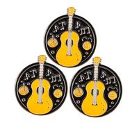 FOMIYES 3 Pièces Broches Musicales Émail Pins Guitare et Batterie Alliage Accessoires de Mode pour Costumes Foulards et pour Amateurs de Musique