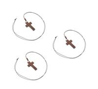 FOMIYES 3 Pièces Collier Croix Bois Vintage Unisexe avec Pendentif Ajustable Accessoire Mode Élégant pour Hommes et Femmes Style et