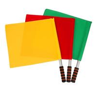 FOMIYES 3 Pièces Drapeau Signalisation Manche Multi-fonction en Inoxydable pour Acier, Polyester Coton lors de L'arbitre Commandant et Animation de Courses Automobiles