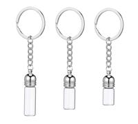 FOMIYES 3 Pièces Flacons Verre avec Porte Clés Argenté Distributeur Huiles Essentielles Pendentif Décoratif Flacon Parfum Compact