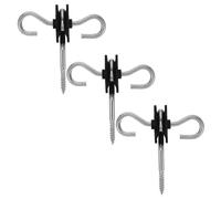 FOMIYES 3 Pièces Isolateurs à Double Crochet pour Poteaux Bois Ancre pour Porte de Clôture Électrique Pleine Air Matériau Résistant aux Intempéries Système de Fixation par Vis pour Fermes
