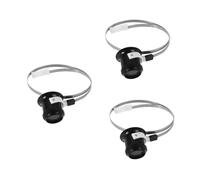 FOMIYES 3 Pièces Loupe de Bijoutier Tête Portée avec Anneau INOX Grossissante Confort pour Réparation Montre et Électronique