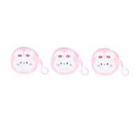 FOMIYES 3 Pièces Mini Plush Bunny Coin Purse Cute Animal Wallet for Portable Small Coin Pouch Soft Fluffy Change Holder and Earphone Storage Bag
