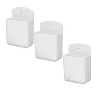 FOMIYES 3 Pièces Organisateur Mural de Bureau Blanc en Plastique Léger, Support Mural pour Télécommande sans Perçage, pour Chambre et Salon, Rangement Pratique pour Petits Objets