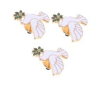 FOMIYES 3 Pièces Peace Dove Brooch Pins Alloy Durable Lightweight Unisex Accessories For Students Men Women Jackets Bags Hats