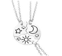 FOMIYES 3 Pièces Pendentif Étoile de Colliers Correspondants pour Couples Argenté